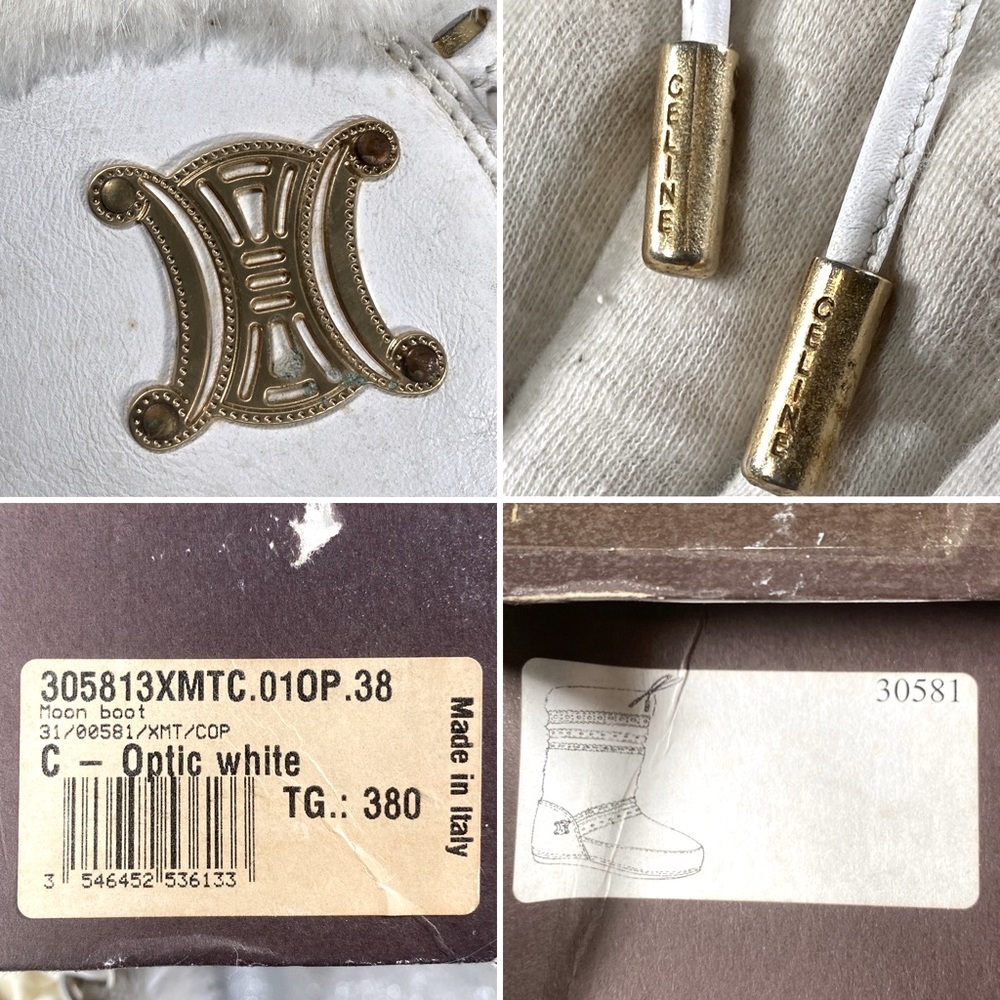 ✨HP✨AUTH CELINE MOON BOOTS Leather & Rabbit Fur EUC 38-40 - Picture 15 of 17